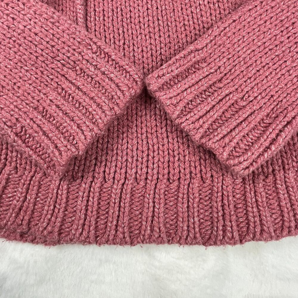 🔥Vintage Y2K 2000s Chunky Knit American Eagle Outfitters Pink Pullover Sweater - Picture 5 of 14
